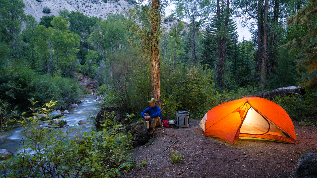 tent camping along a river where you can gold prospect in new south wales