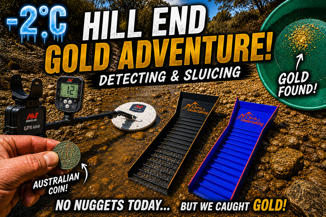 Chasing Gold in Freezing -2°C Ice: Metal Detecting &amp; Sluice Field Testing at Hill End